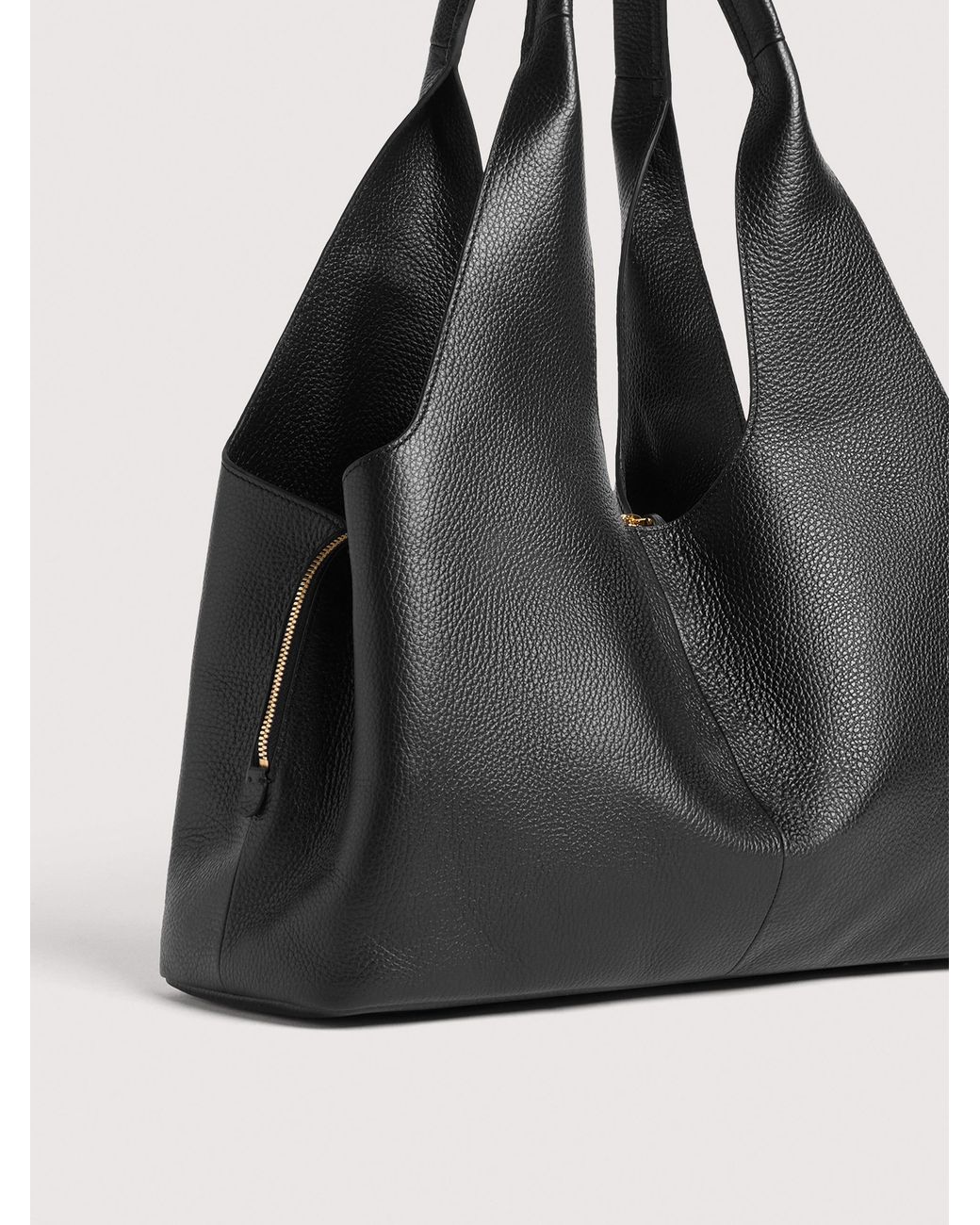 Coccinelle Black Grained Leather Tote Bag Nell Large