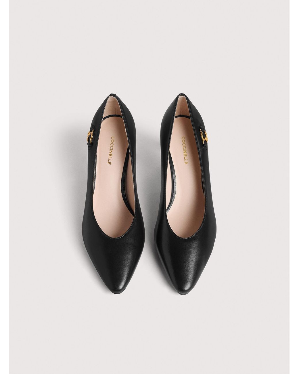Coccinelle Black Smooth Leather Pumps C-Look