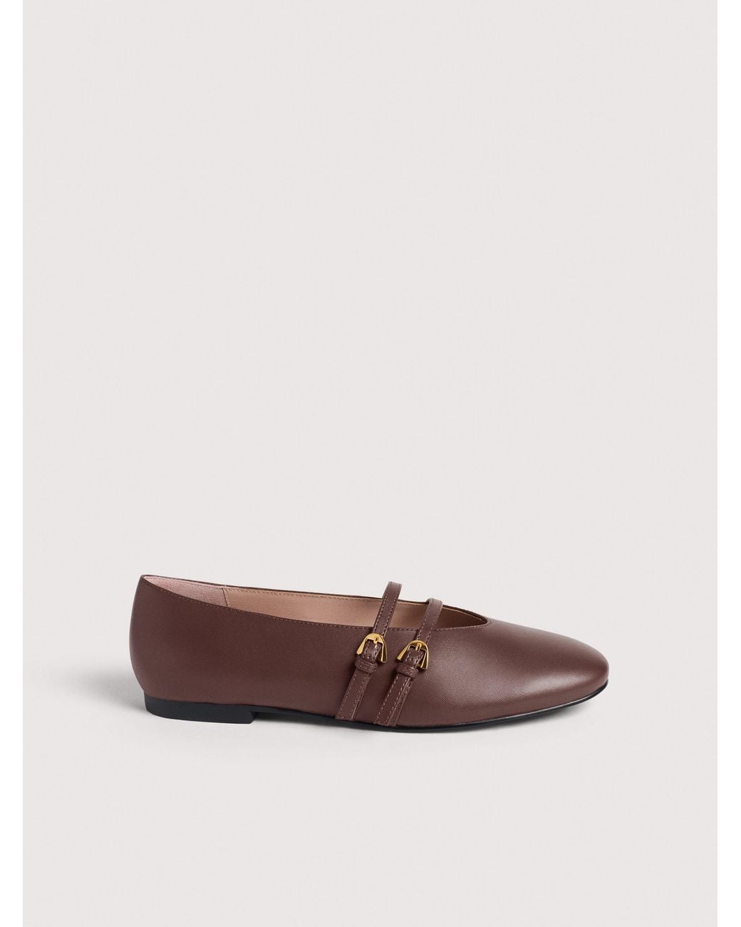 Coccinelle Brown Smooth Leather Ballet Flats Risako