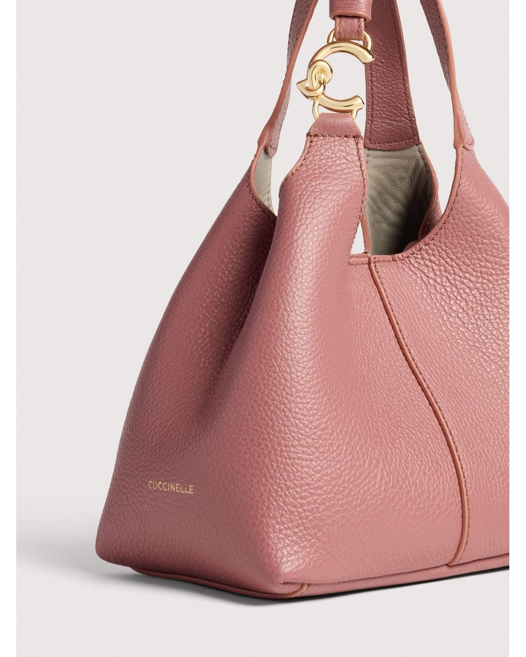Coccinelle Pink Grained Leather Handbag C-Easy Small
