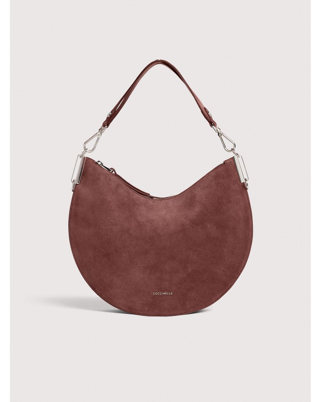 Coccinelle Pink Grained Leather Shoulder Bag Sunup Medium