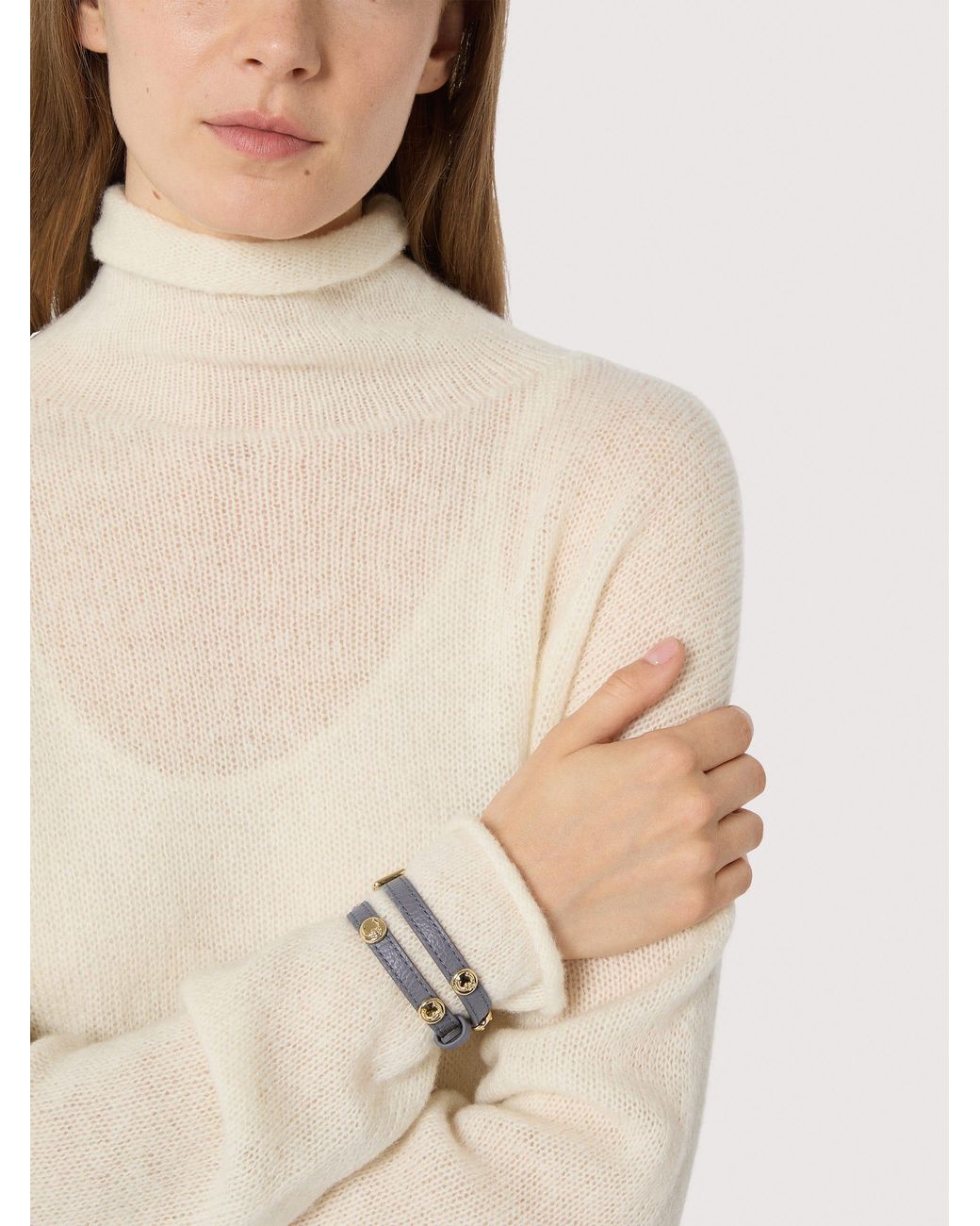 Coccinelle Multicolor Grained Leather Bracelet C-Me Studs
