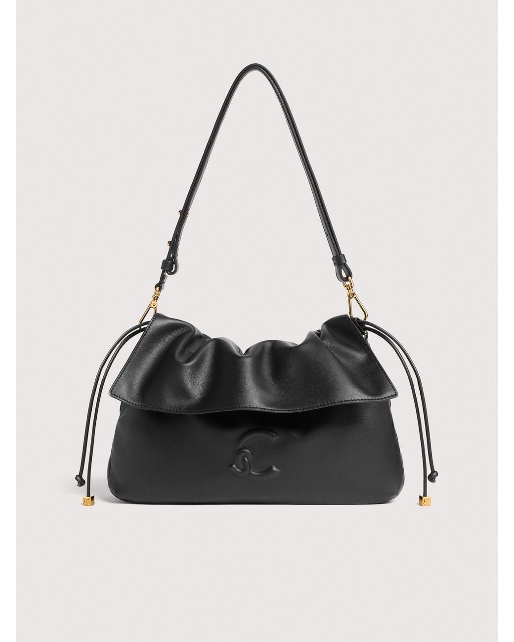 Coccinelle Black Smooth Leather Shoulder Bag Lidia Small