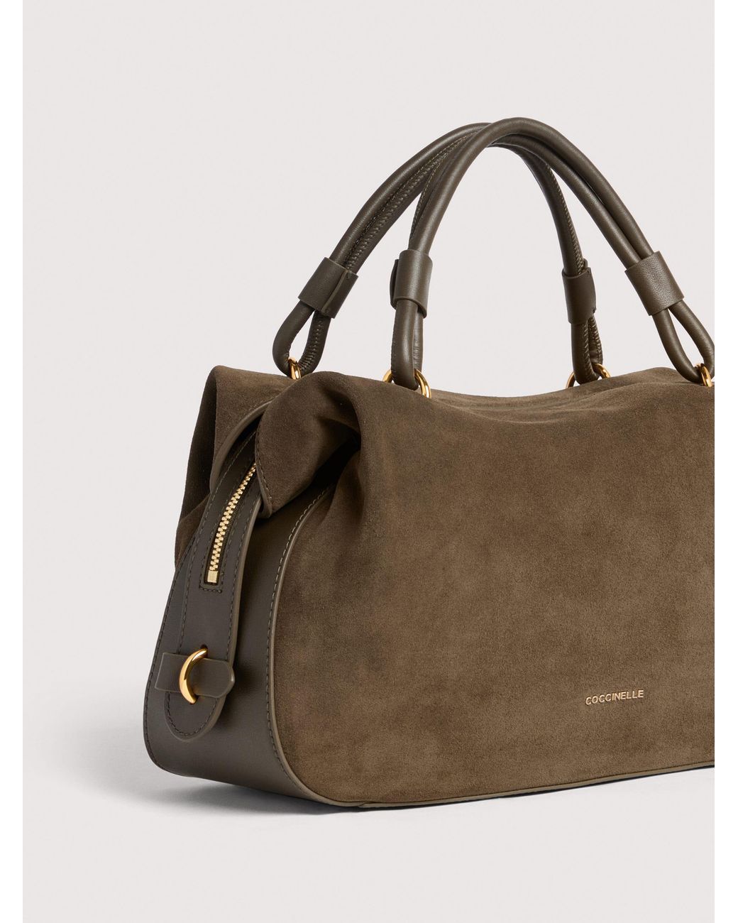 Coccinelle Natural Suede Handbag Lizzie Small