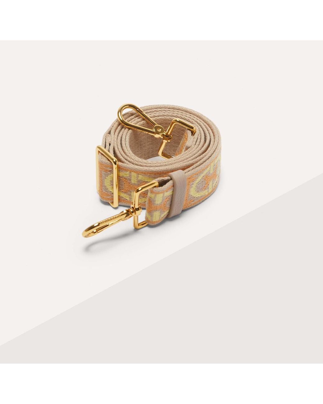 Coccinelle Natural Jacquard Fabric Shoulder Strap Monogram Tricolor