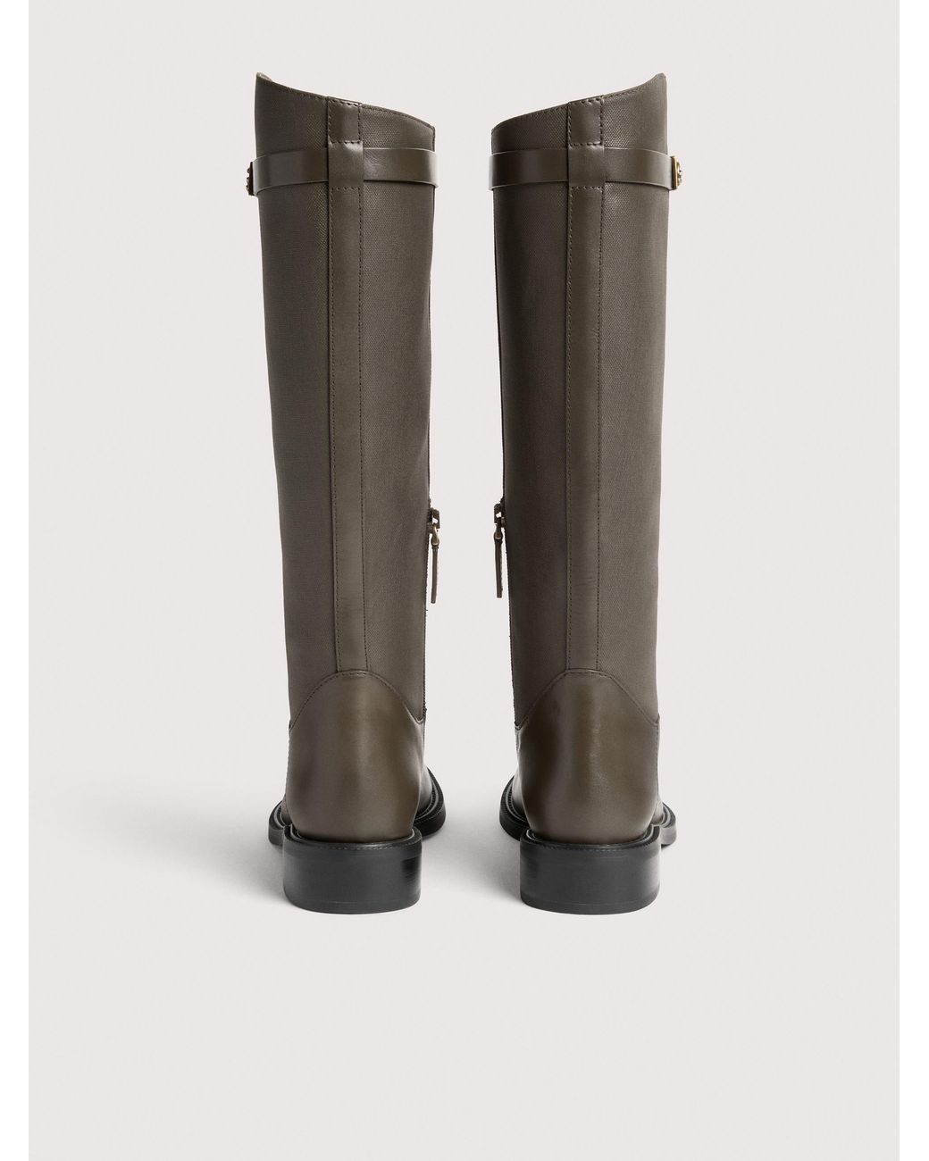 Coccinelle Black Cowhide-Effect Smooth Leather And Waxed Fabric Boots Pansy