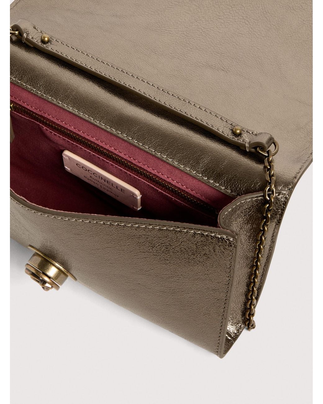 Coccinelle Natural Smooth Leather Clutch Bag Nikla Small