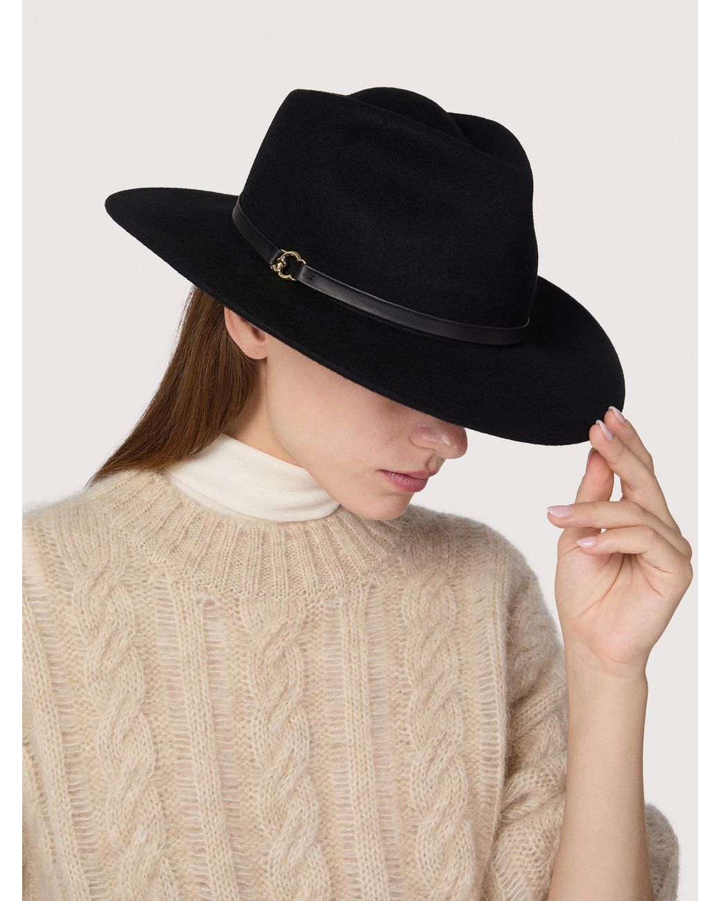 Coccinelle Black Wool Hat Elise