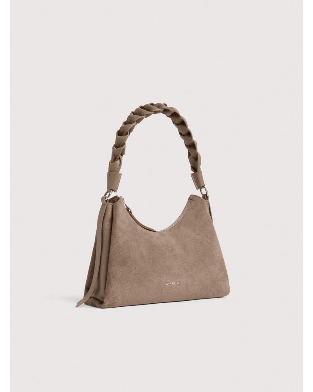 Coccinelle Natural Suede Shoulder Bag Boheme Small