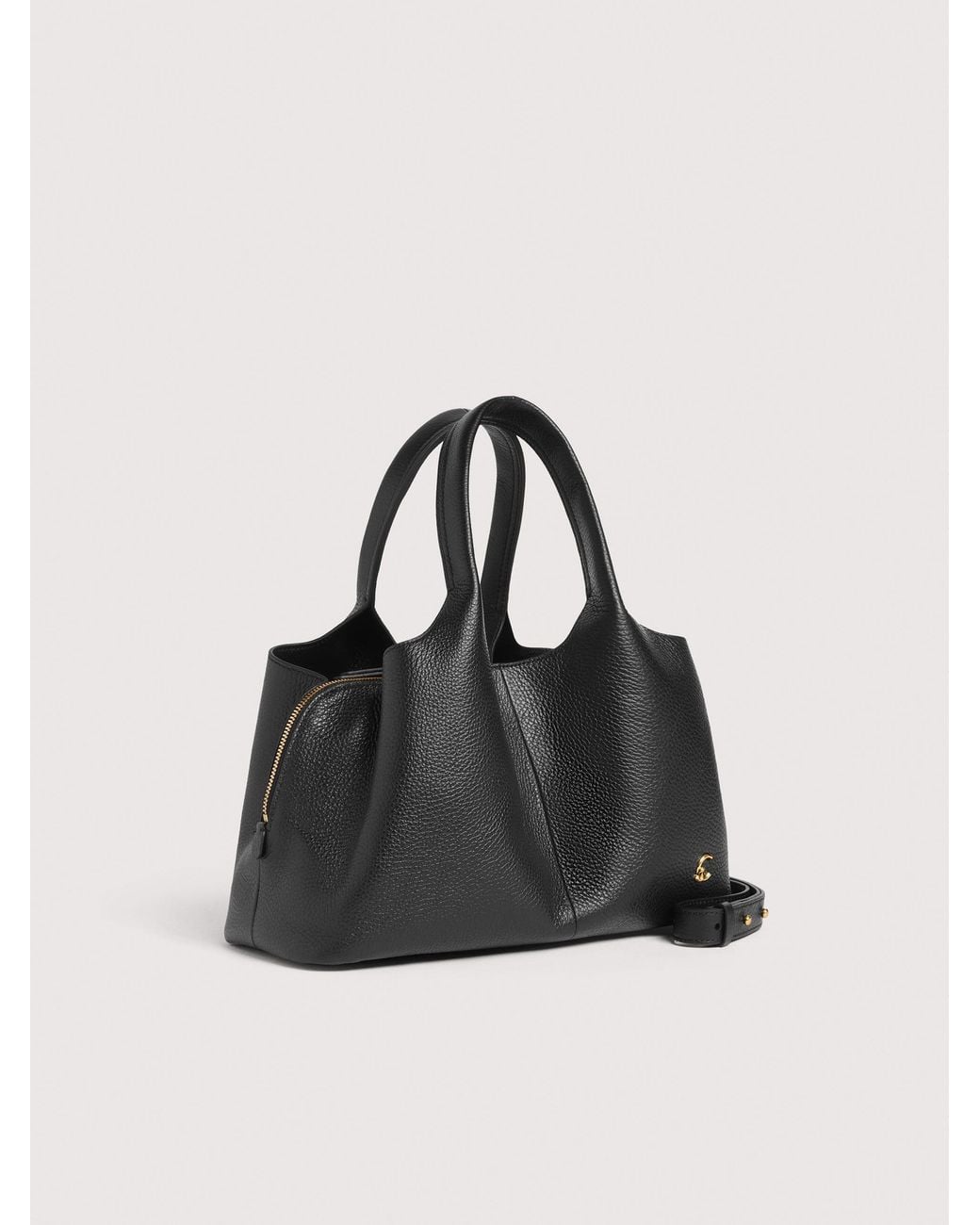 Coccinelle Black Grained Leather Handbag Nell Medium