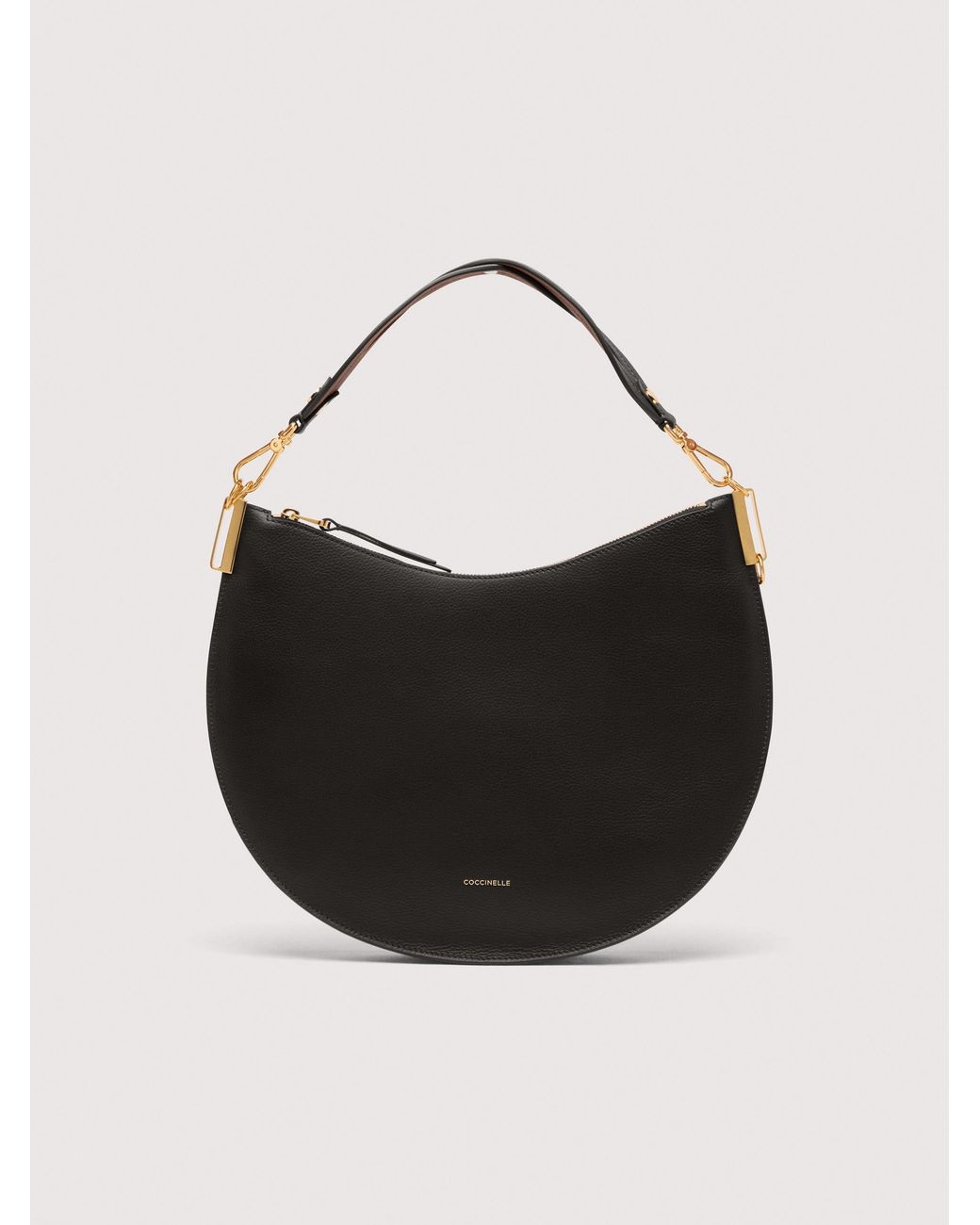 Coccinelle Black Two-Sided Leather Shoulder Bag Sunup Medium