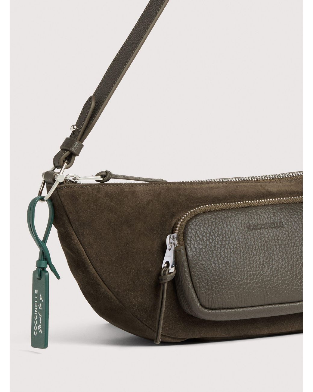Coccinelle Natural Suede Crossbody Bag Smart To Go Baki Small