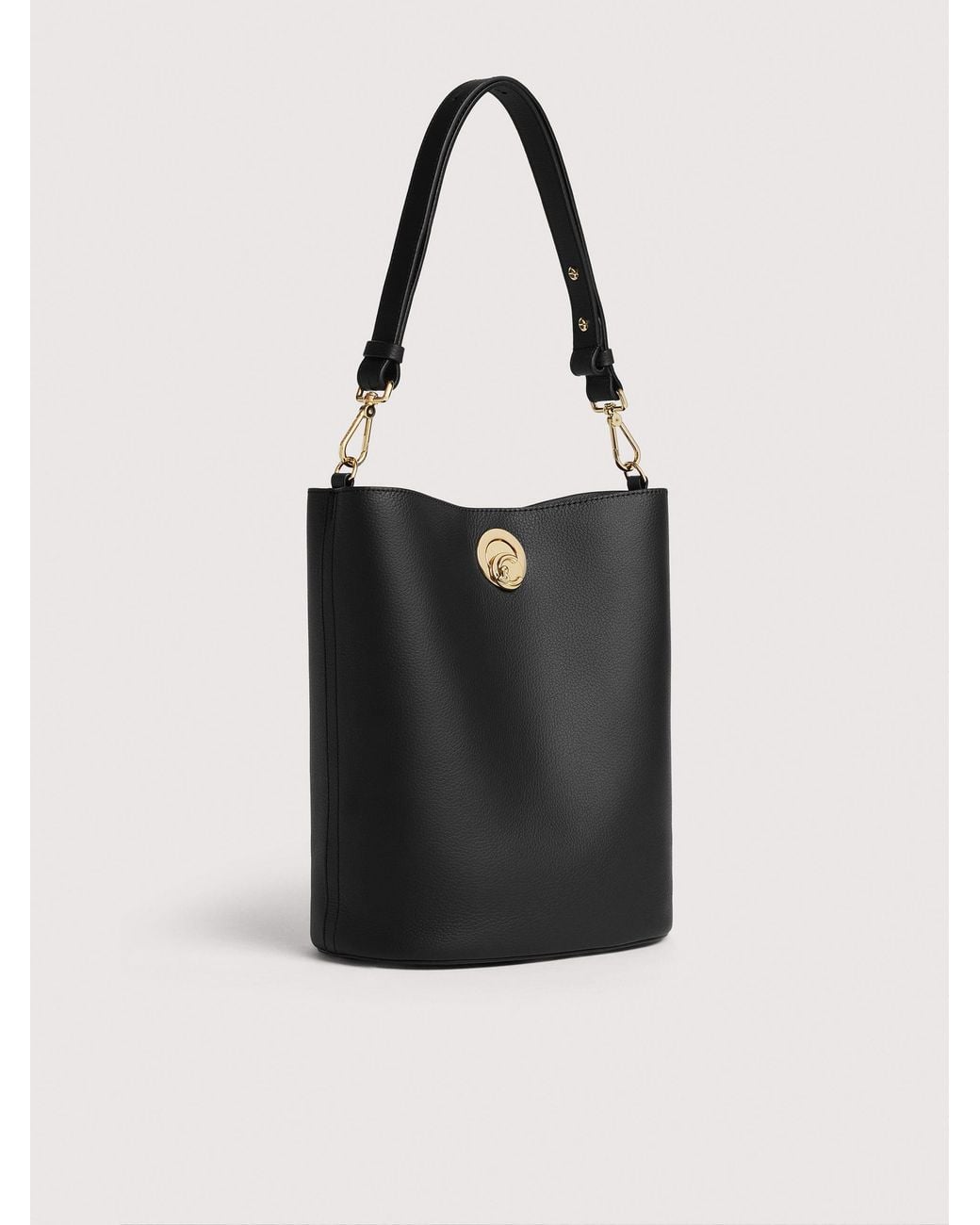 Coccinelle Black Two-Sided Leather Bucket Bag Nikla Medium