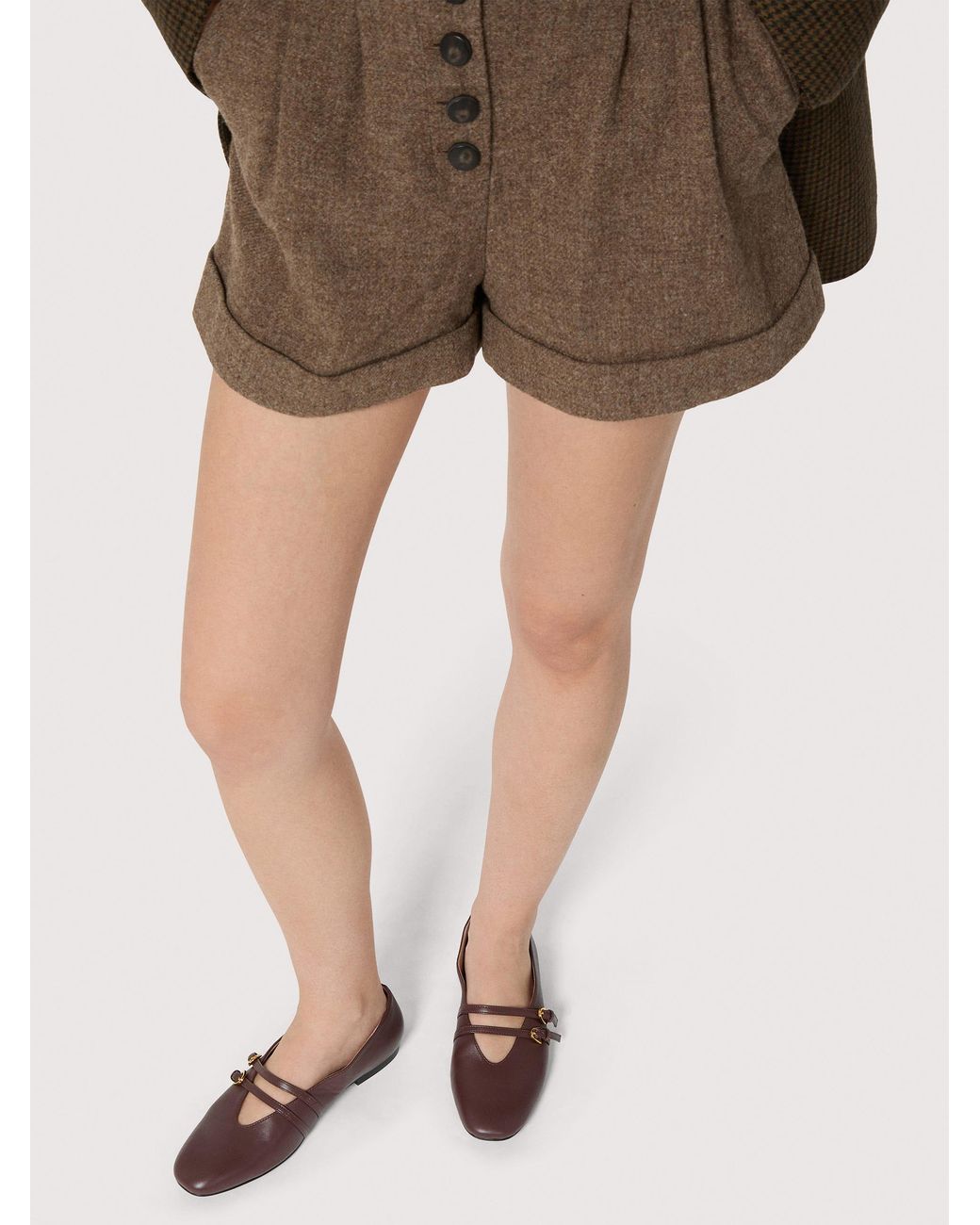 Coccinelle Brown Smooth Leather Ballet Flats Risako