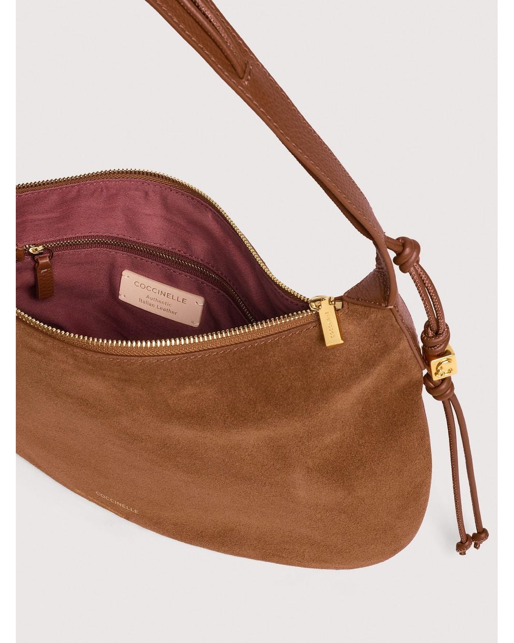 Coccinelle Multicolor Suede Shoulder Bag Thess Medium