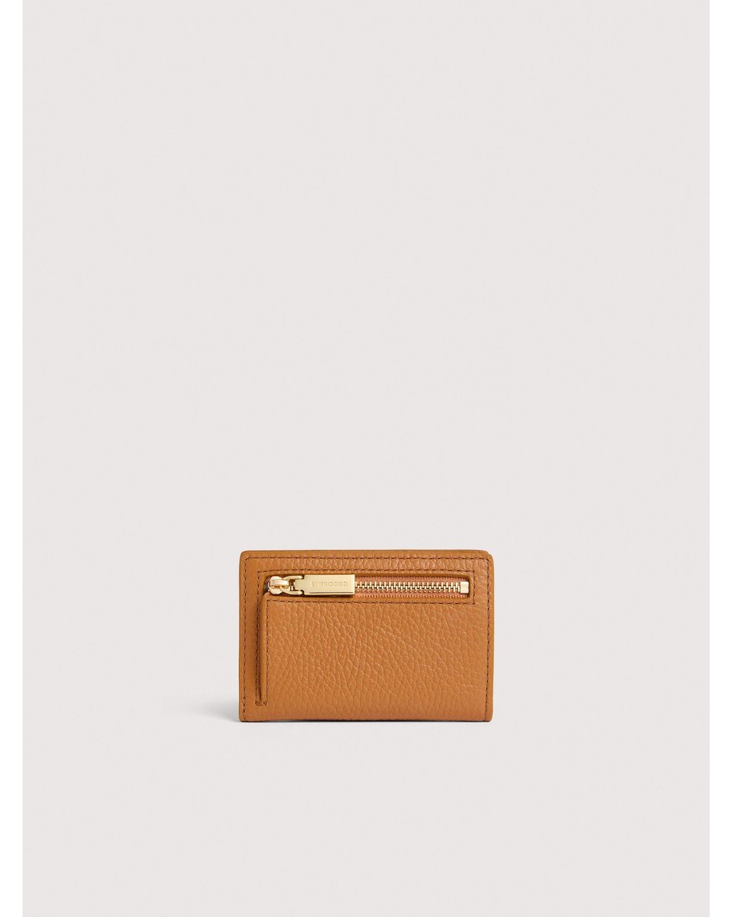 Coccinelle White Grained Leather Card Holder Metallic Small