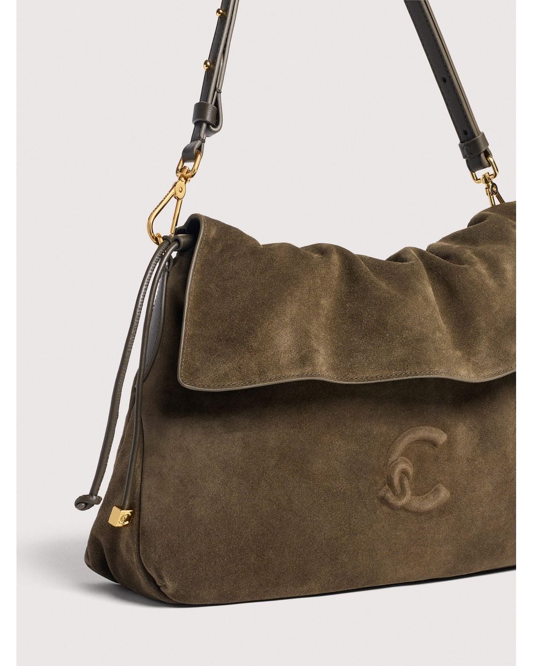 Coccinelle Natural Suede Shoulder Bag Lidia Medium