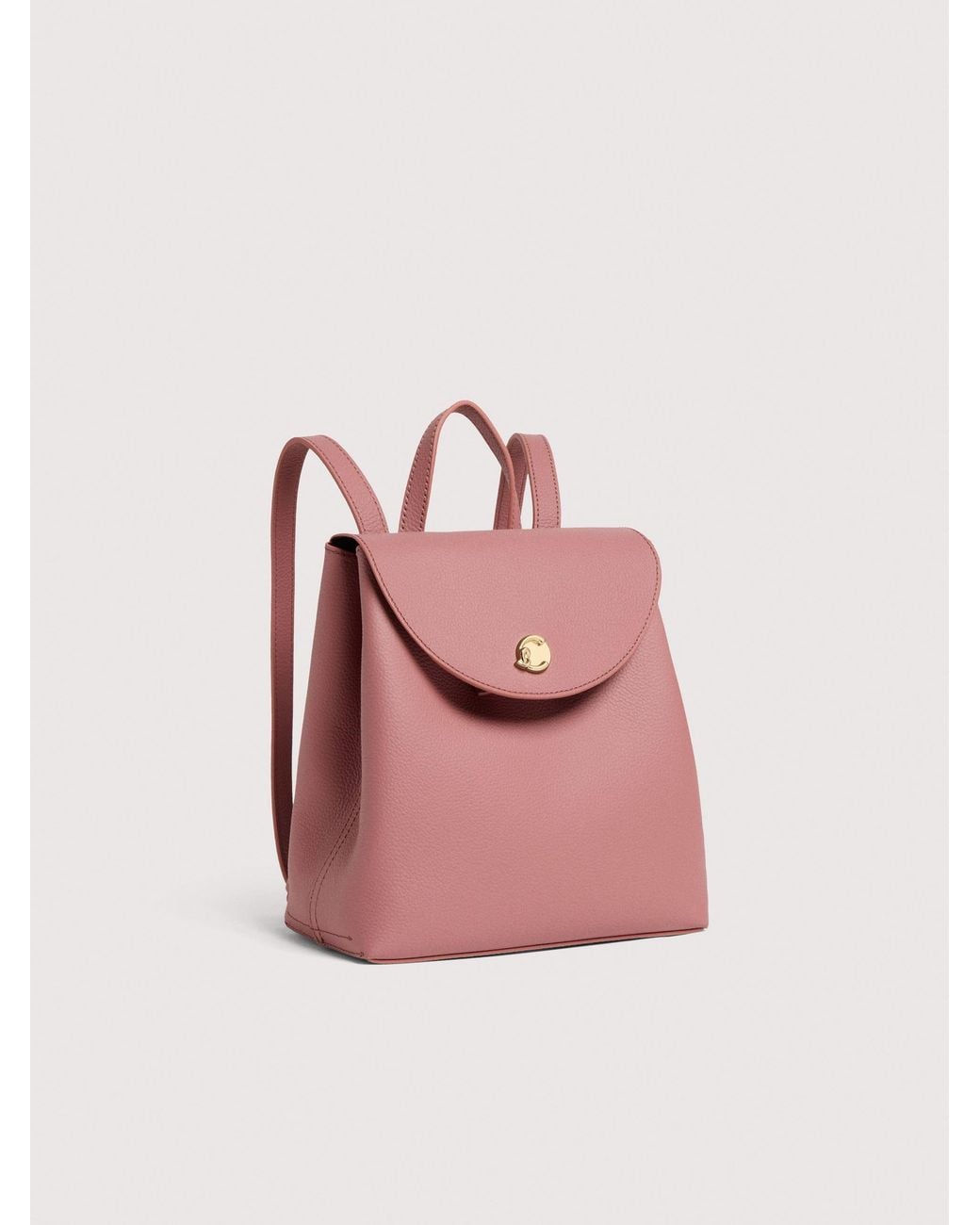 Coccinelle Pink Grained Leather Backpack Nikla Mini