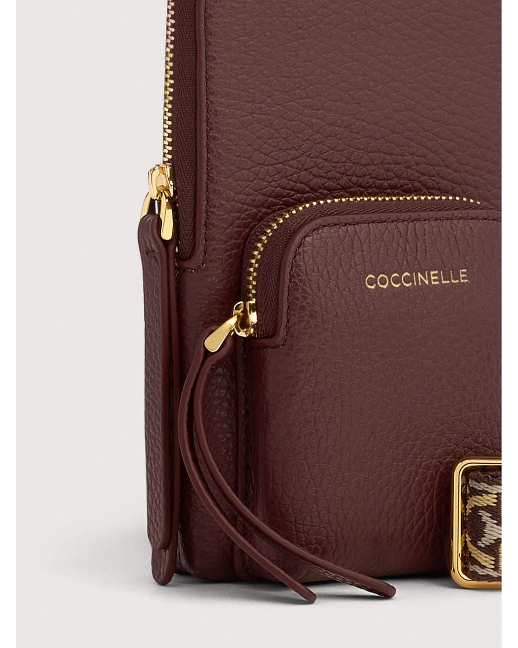 Coccinelle Purple Grained Leather Phone Holder Pixie Mini
