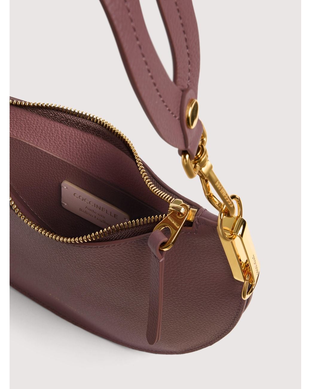 Coccinelle Pink Two-Sided Leather Shoulder Bag Sunup Small