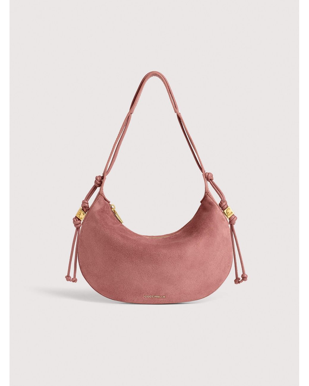 Coccinelle Pink Suede Shoulder Bag Thess Small