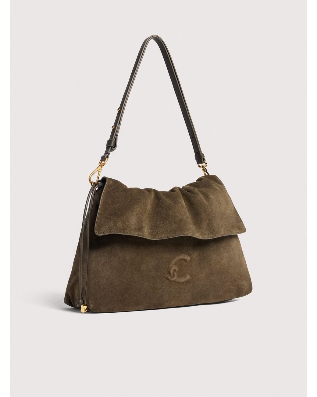 Coccinelle Natural Suede Shoulder Bag Lidia Medium