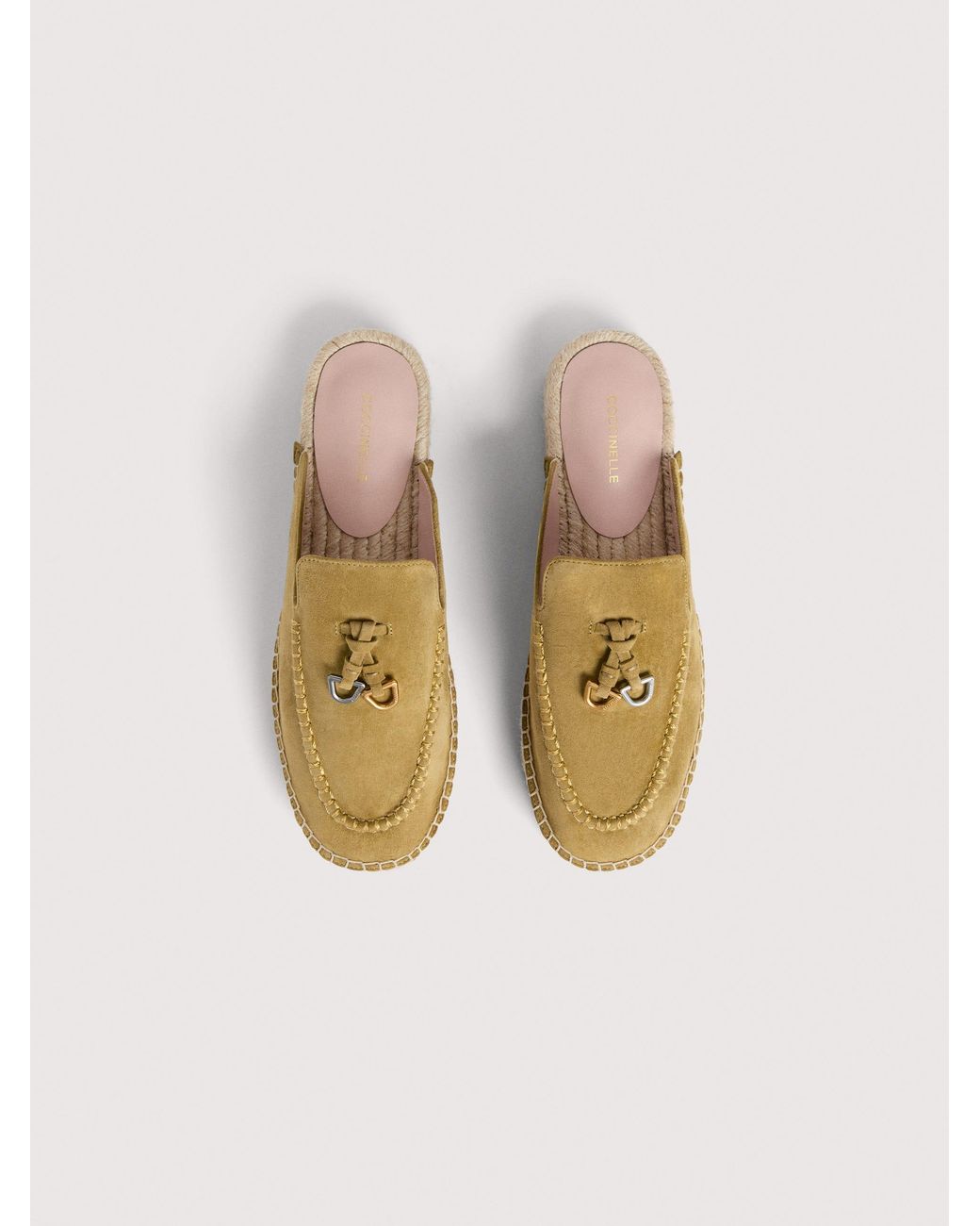 Coccinelle Natural Suede Espadrille Clogs Loop