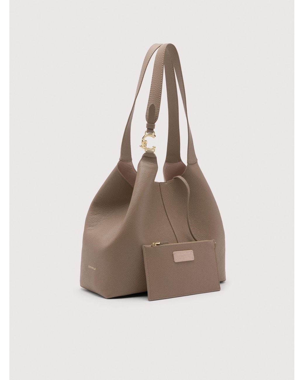 Coccinelle Natural Grained Leather Tote Bag C-Easy Large