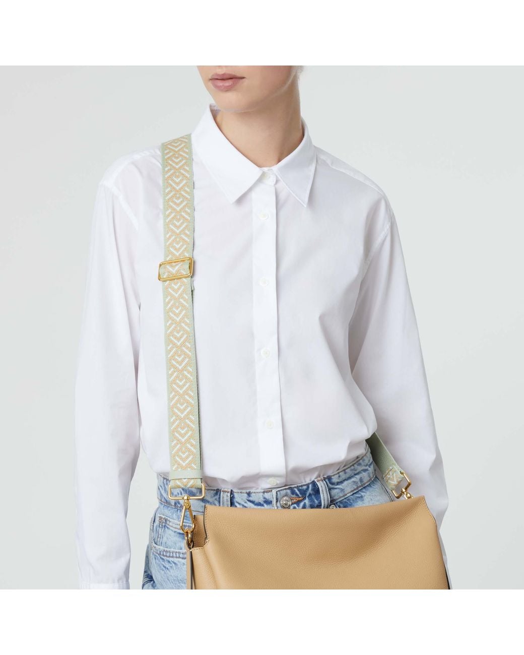 Coccinelle Metallic Fabric Shoulder Strap Rays