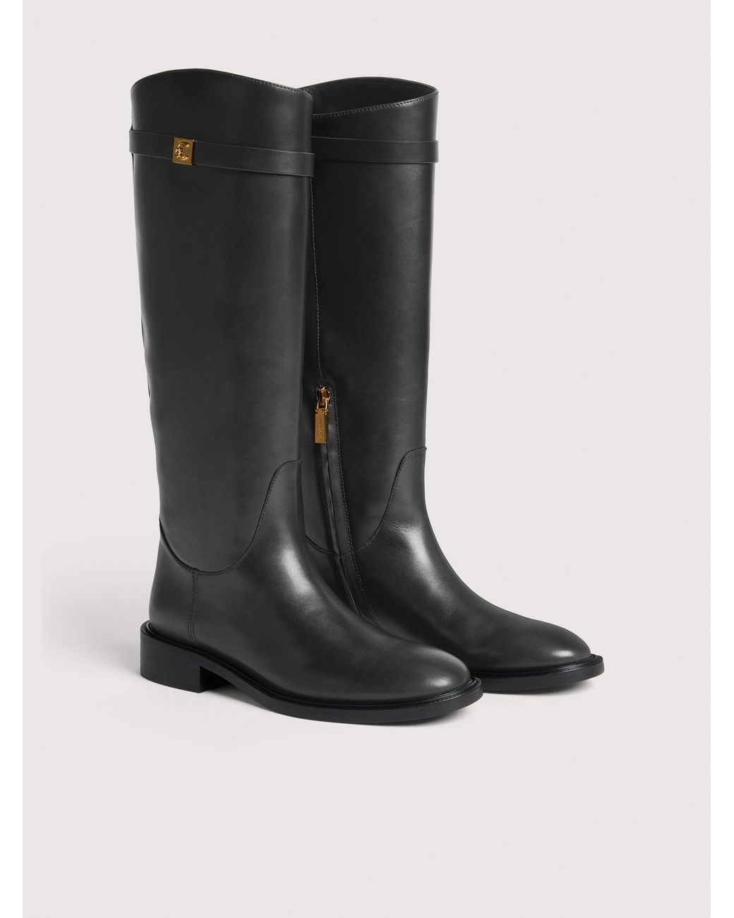 Coccinelle Black Cowhide-Effect Smooth Leather Boots Pansy