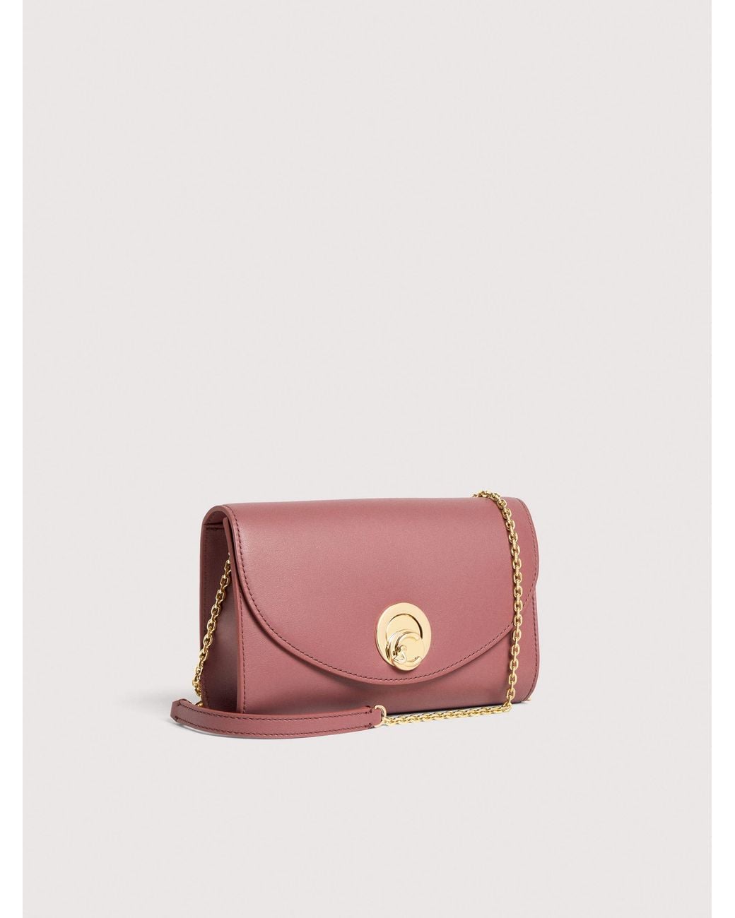 Coccinelle Pink Smooth Leather Clutch Bag Nikla Small