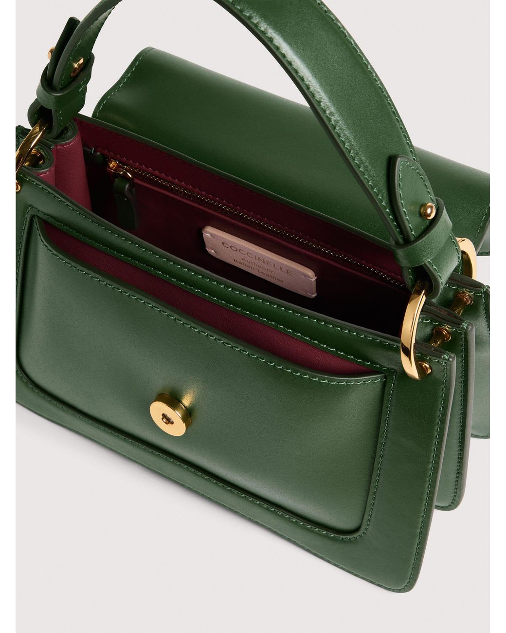 Coccinelle Green Smooth Calf Leather Handbag C-Me Small