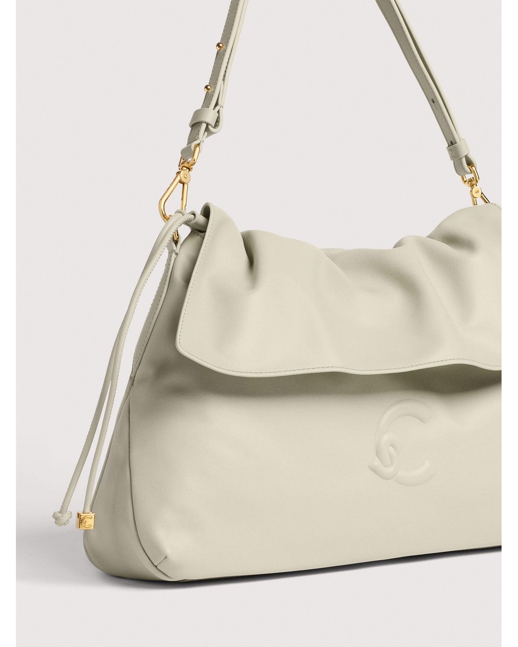 Coccinelle Natural Smooth Leather Shoulder Bag Lidia Medium