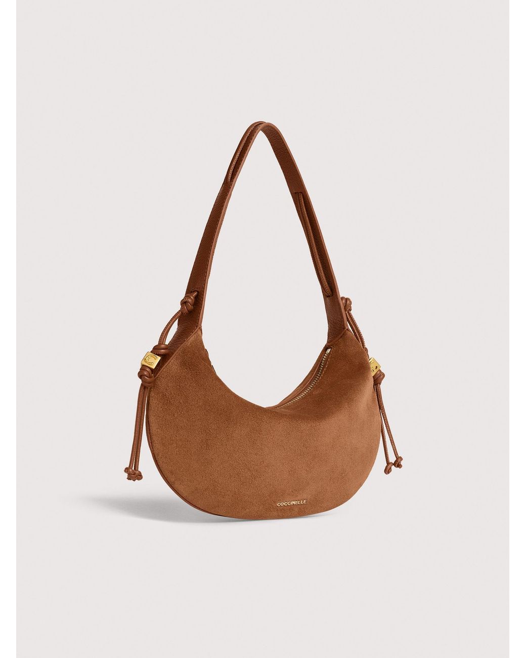 Coccinelle White Suede Shoulder Bag Thess Small