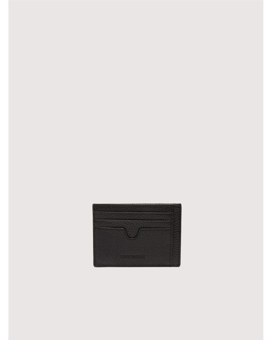 Coccinelle Black Grainy Leather Card Holder Smart To Go Small
