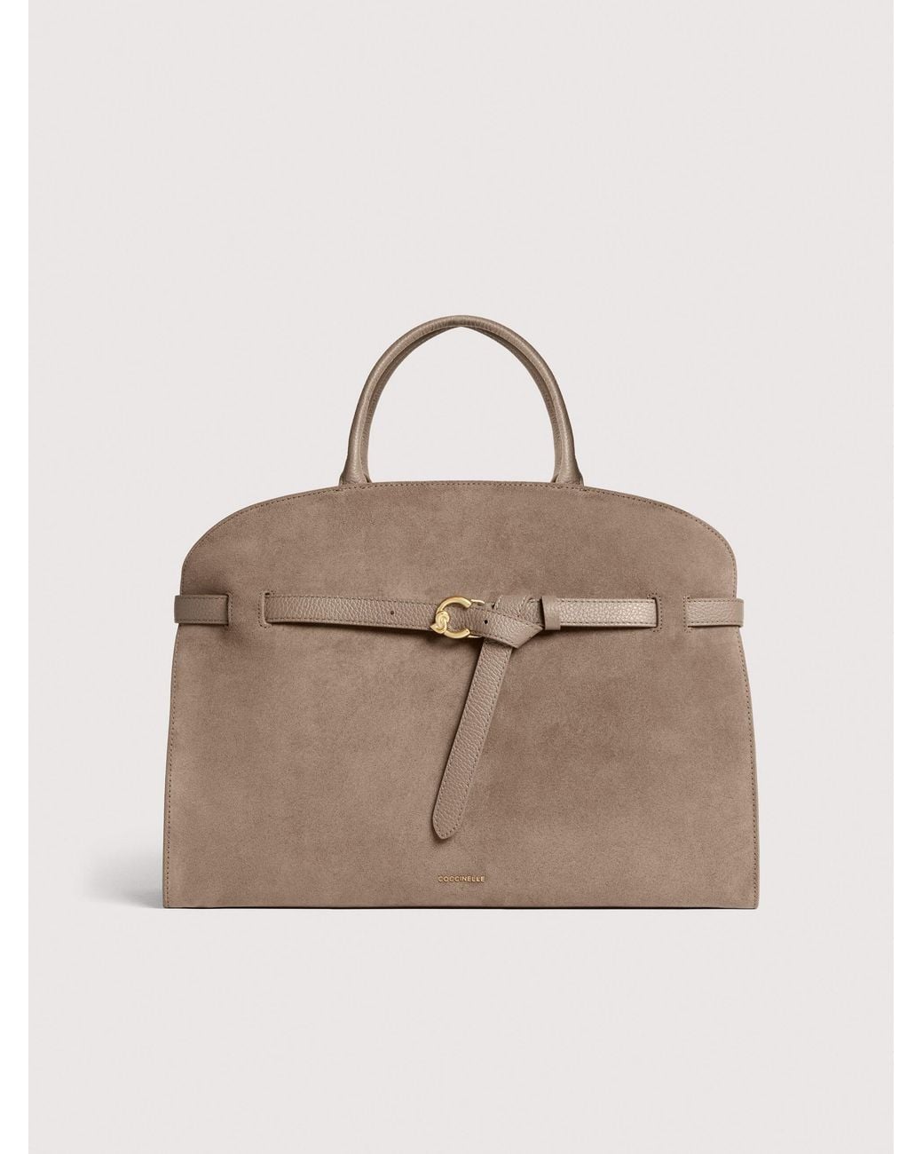 Coccinelle Natural Suede Handbag Sabine Large