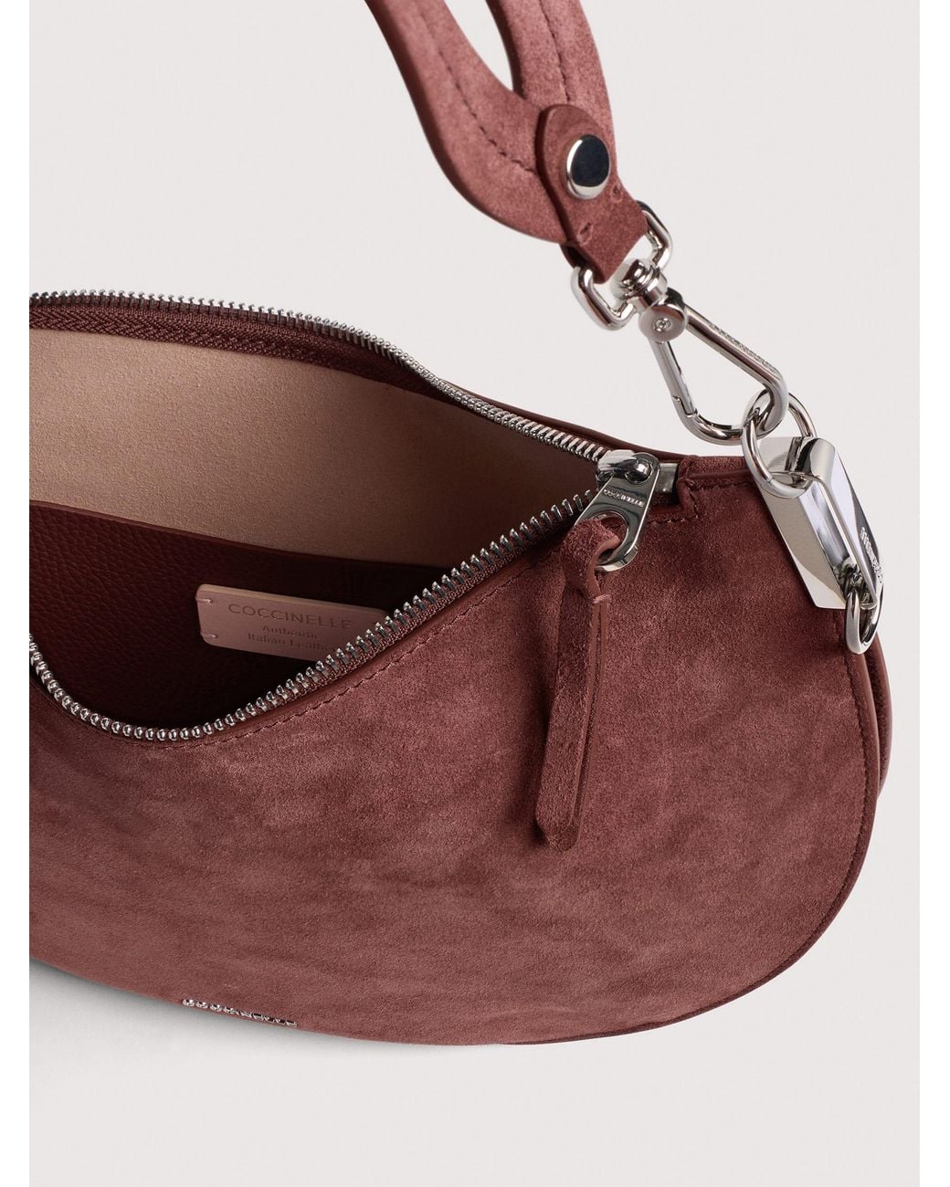Coccinelle Pink Grained Leather Shoulder Bag Sunup Medium
