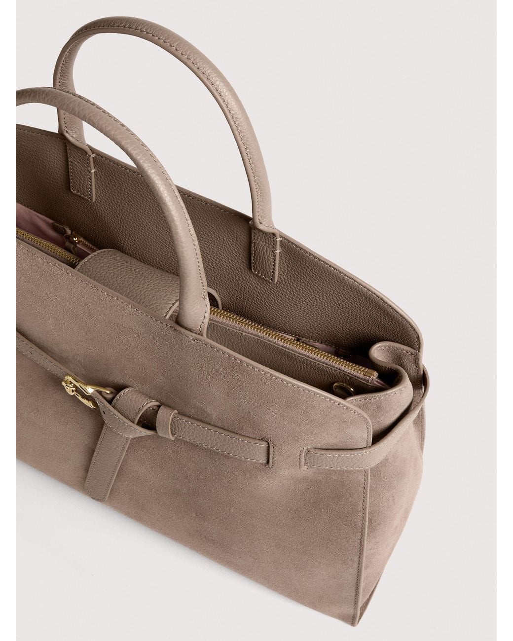 Coccinelle Natural Suede Handbag Sabine Large