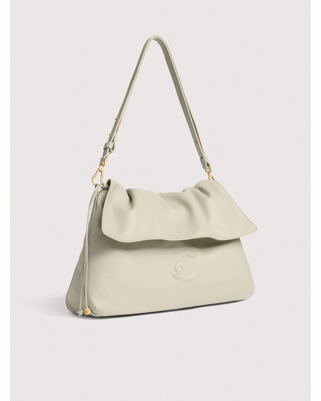 Coccinelle Natural Smooth Leather Shoulder Bag Lidia Medium