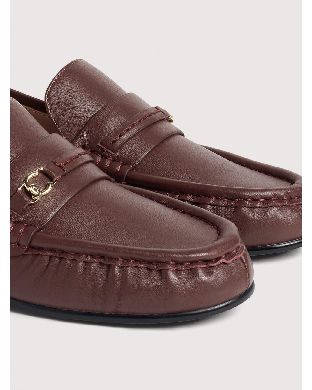 Coccinelle Brown Smooth Leather Loafers C-Easy