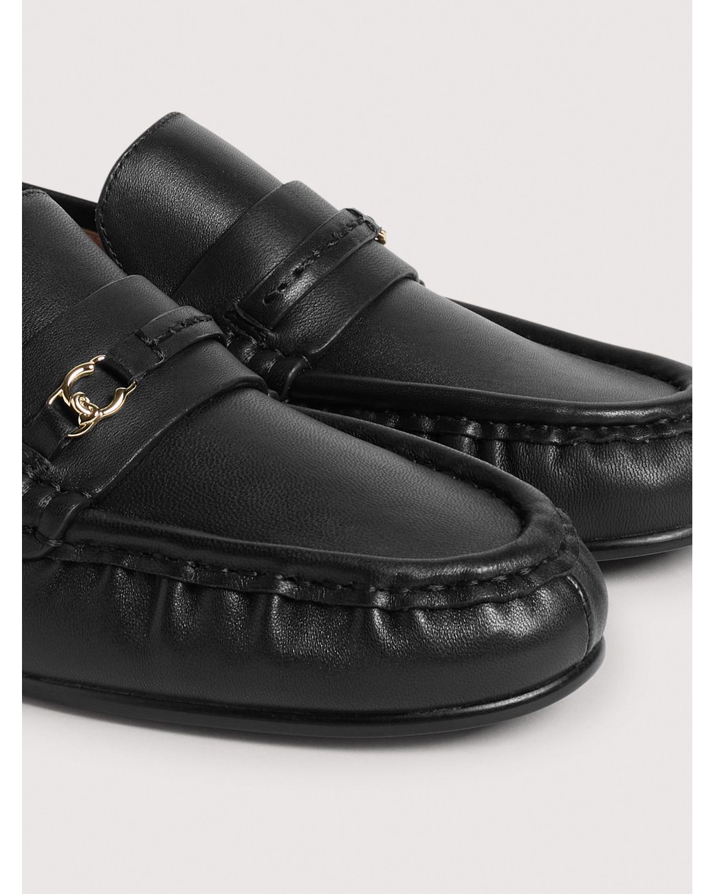 Coccinelle Black Smooth Leather Loafers C-Easy