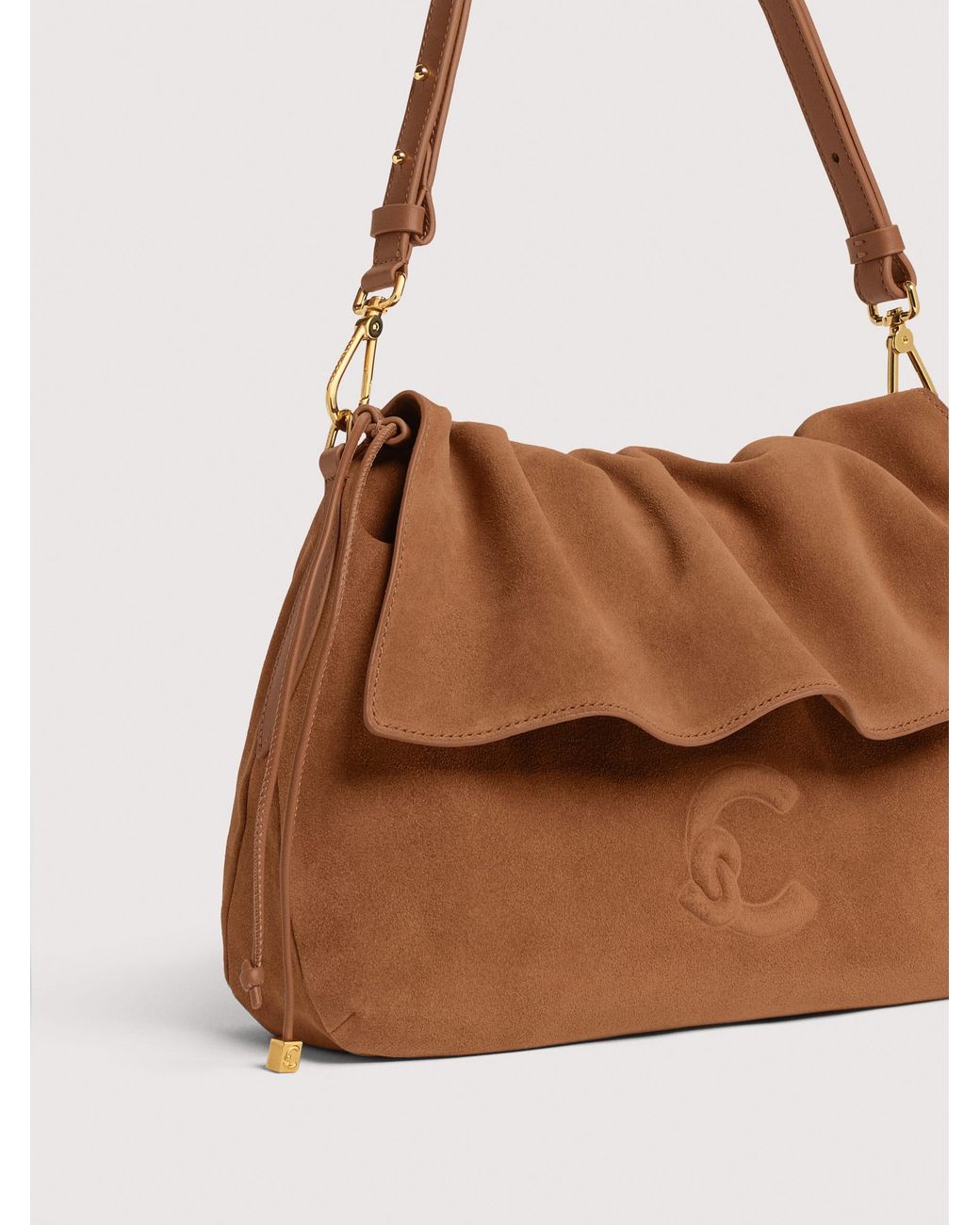 Coccinelle Brown Suede Shoulder Bag Lidia Small