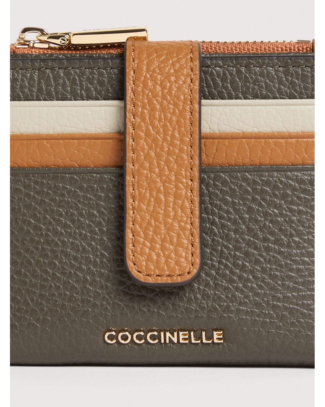 Coccinelle Natural Small Grained Leather Wallet Metallic Medium
