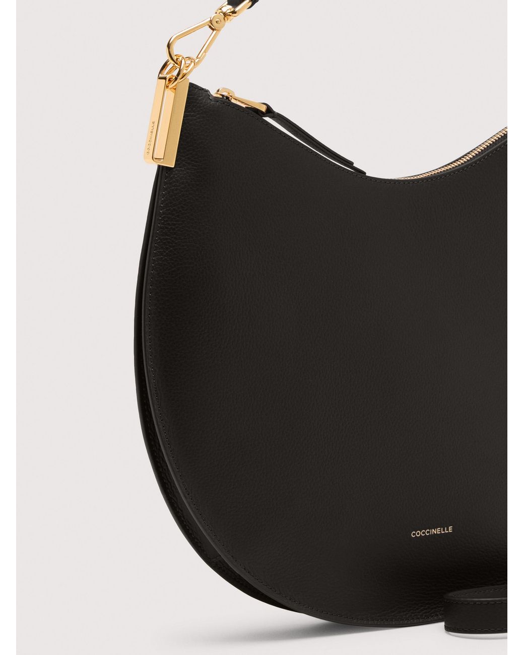 Coccinelle Black Two-Sided Leather Shoulder Bag Sunup Medium