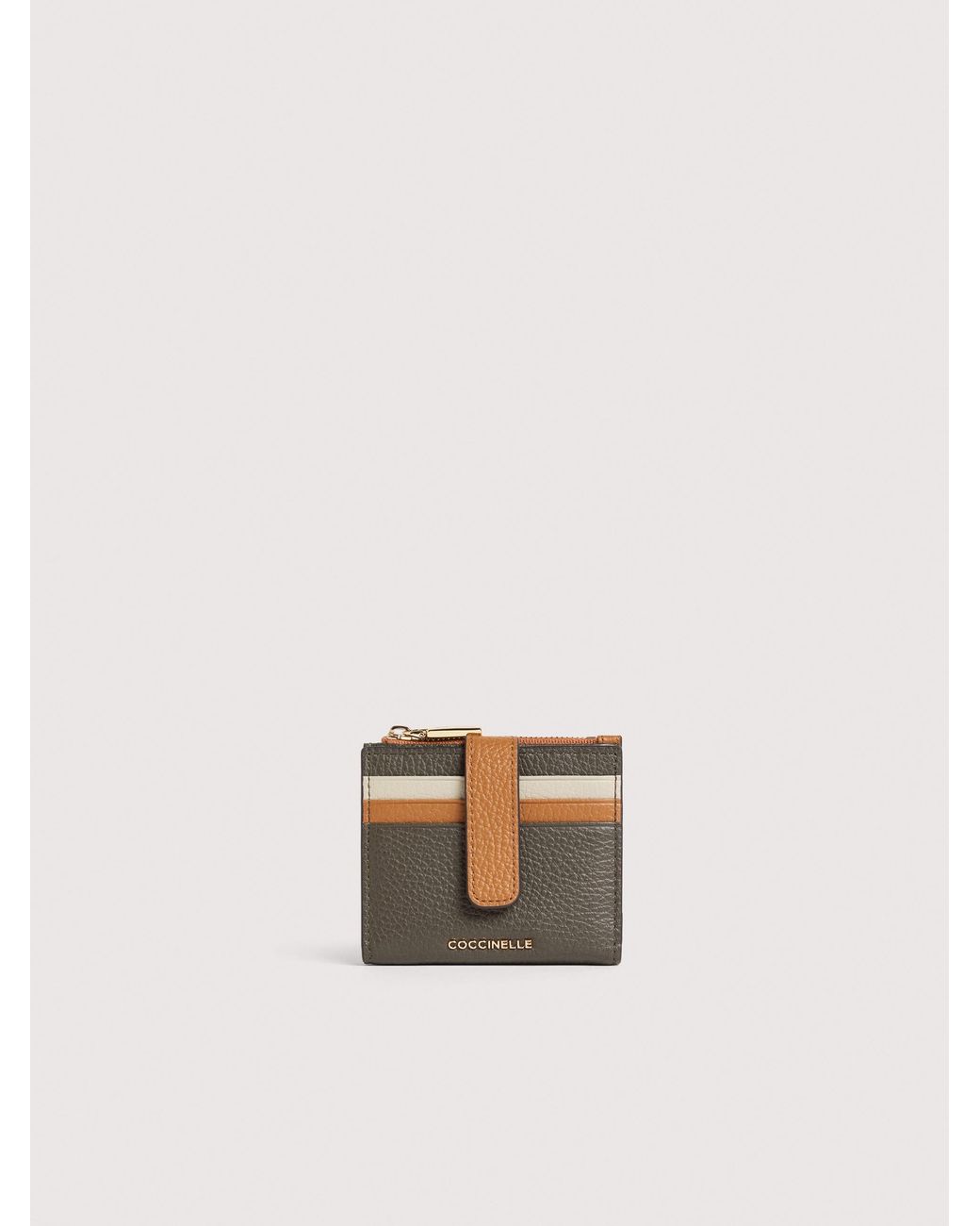 Coccinelle Natural Small Grained Leather Wallet Metallic Medium
