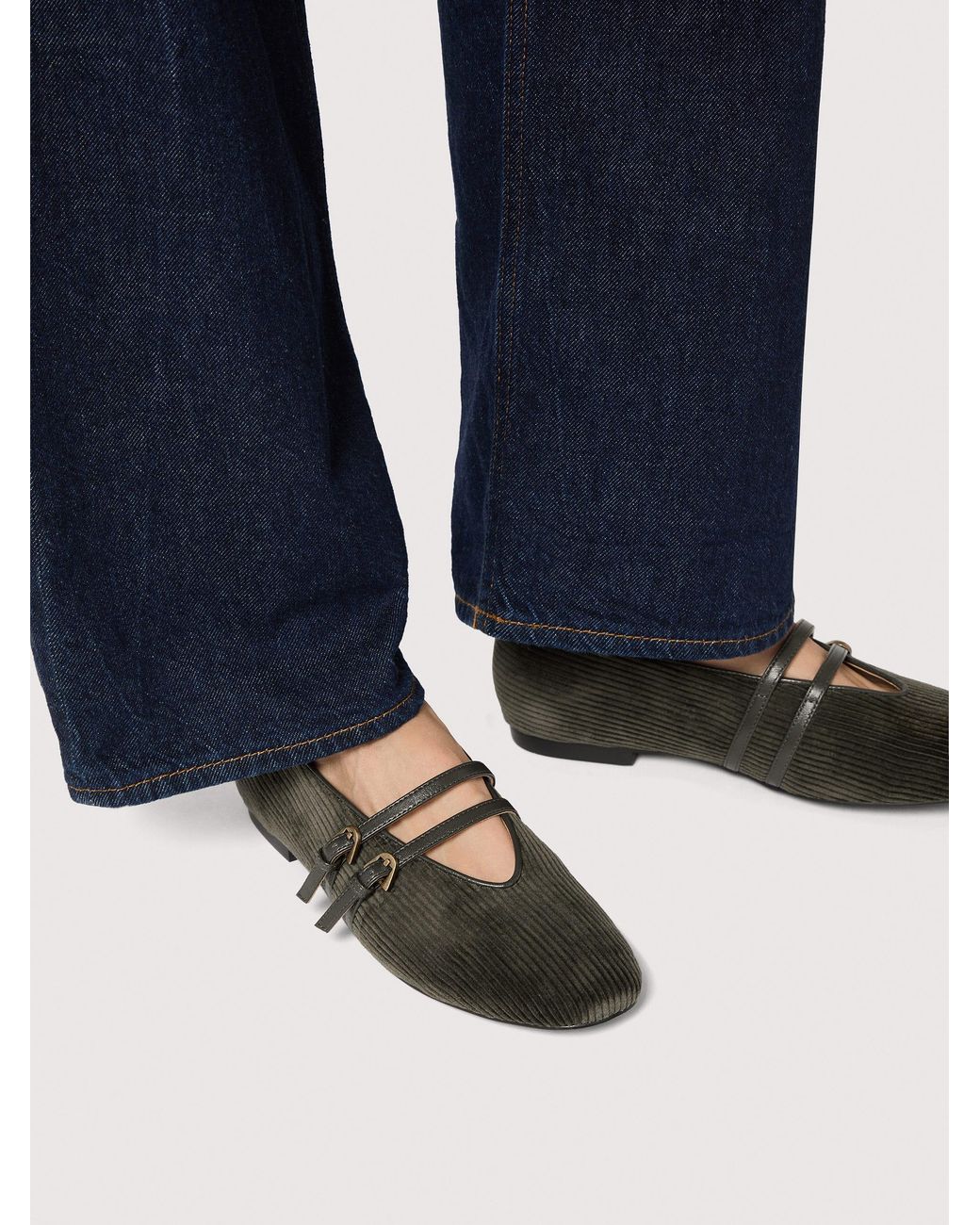 Coccinelle Multicolor Corduroy Fabric Ballet Flats Risako