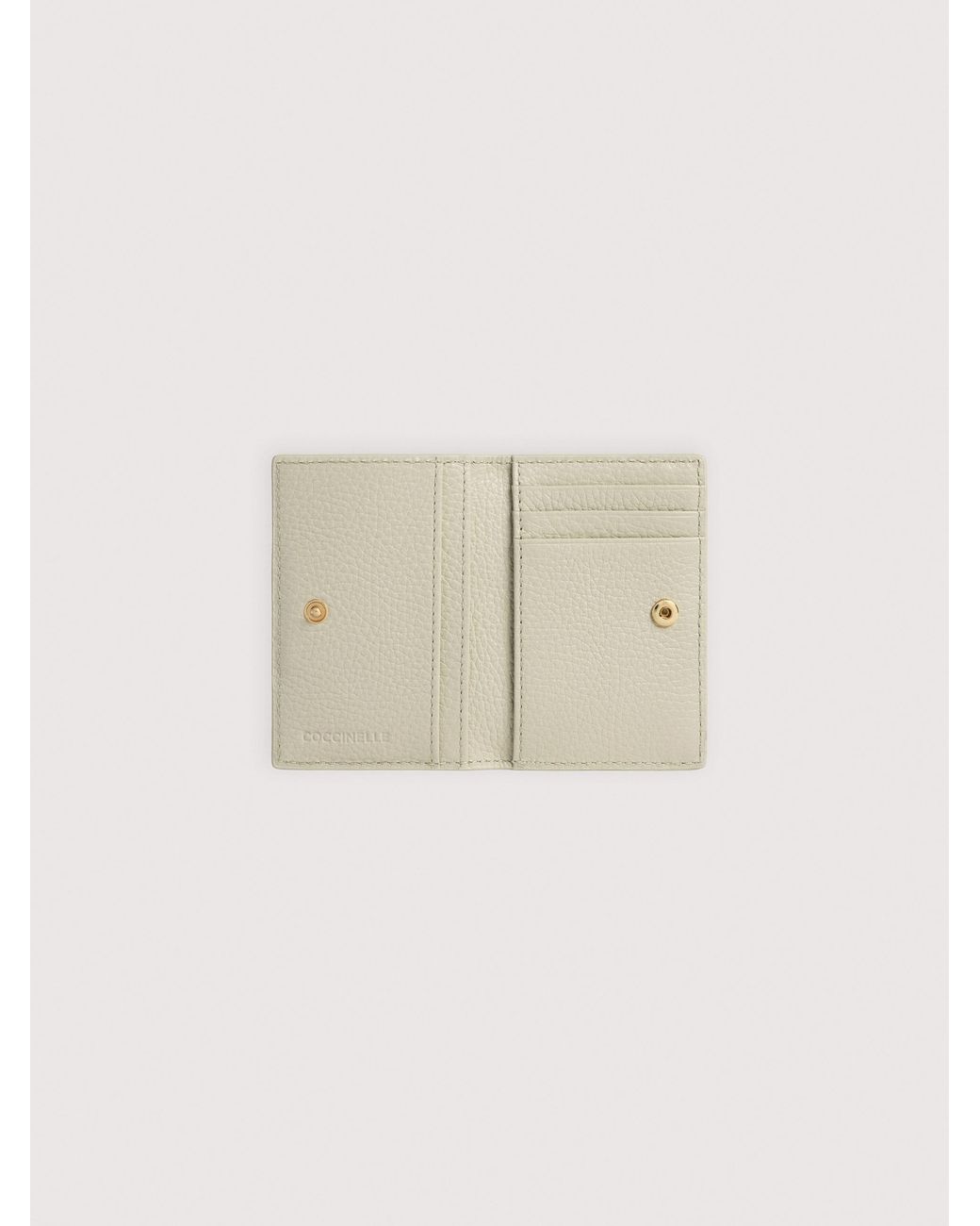 Coccinelle Natural Grained Leather Card Holder Metallic Small
