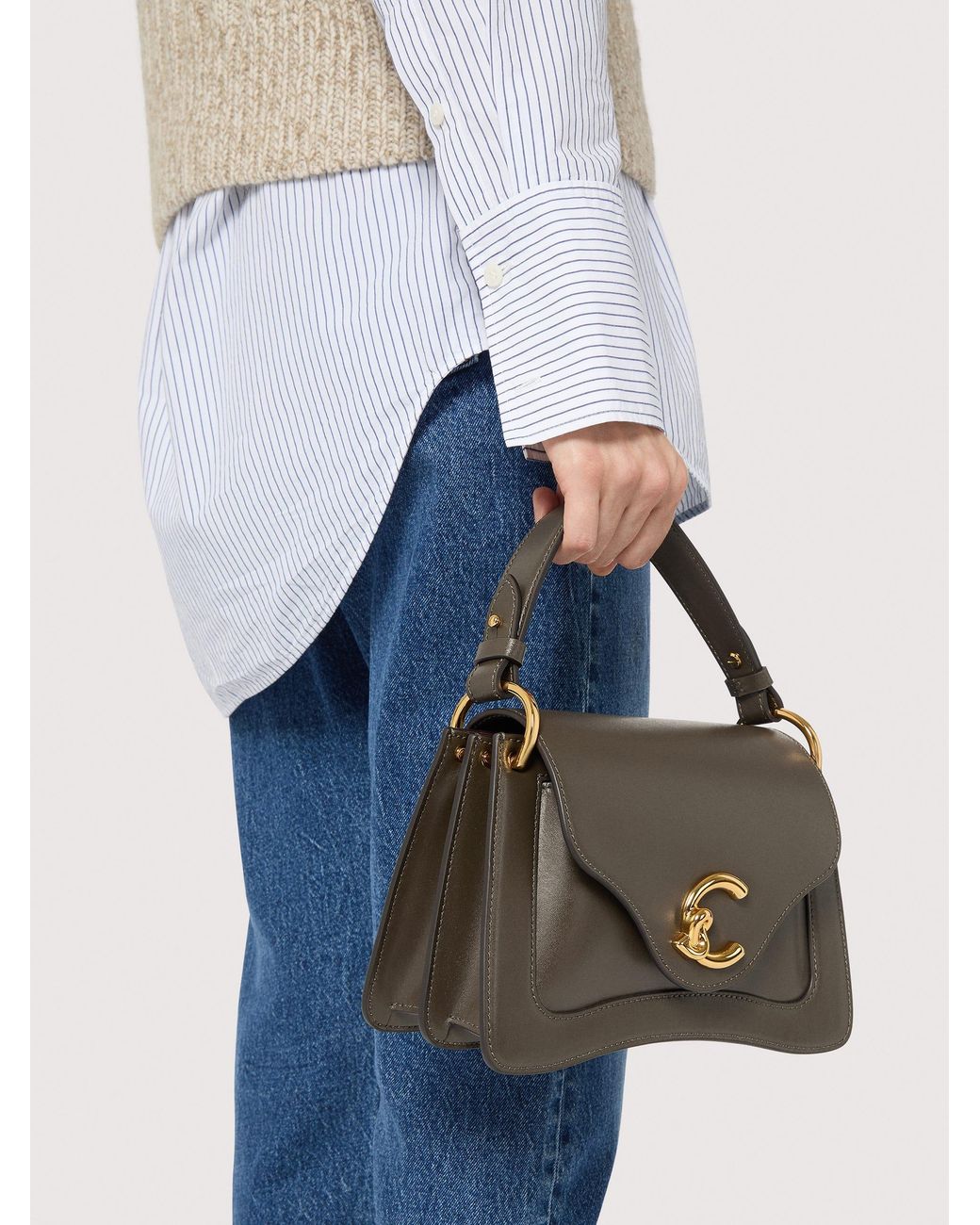 Coccinelle Multicolor Smooth Calf Leather Handbag C-Me Small
