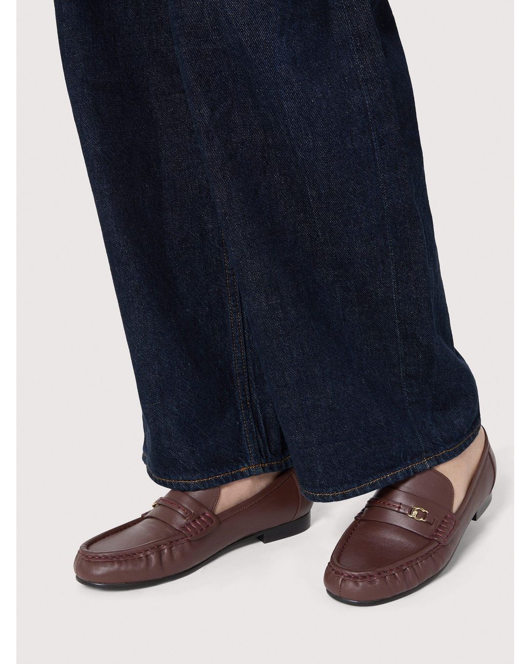 Coccinelle Brown Smooth Leather Loafers C-Easy