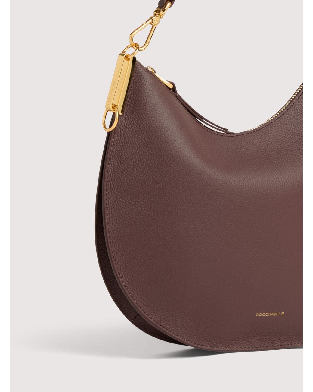 Coccinelle Brown Two-Sided Leather Shoulder Bag Sunup Medium